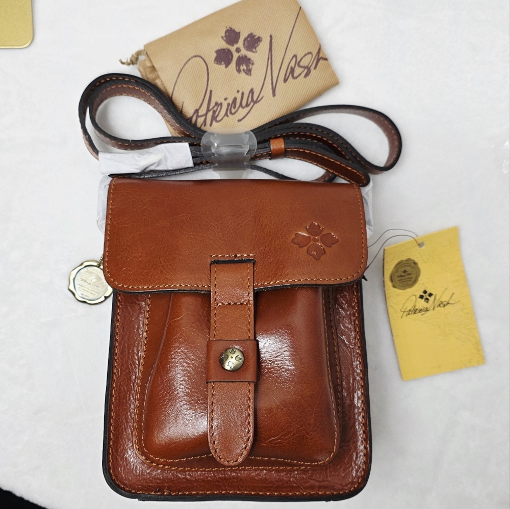 Patricia Nash Lari Crossbody Bag Vintage Vegetable Tanned Leather